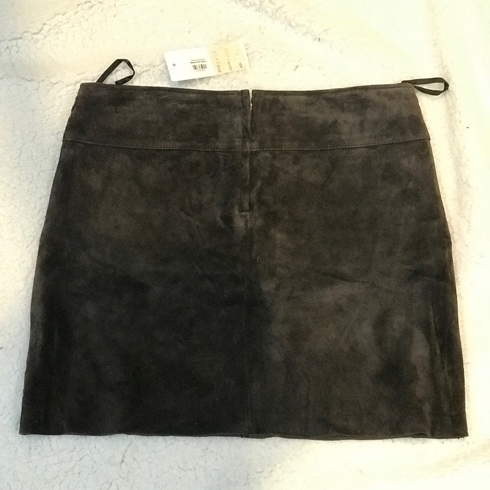 💥Aqua genuine leather ( brown) skirt NEW w tags💥